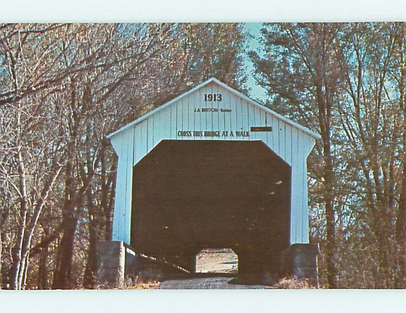 Unused Pre-1980 COVERED BRIDGE IN PARKE COUNTY Near Rockville Indiana IN t7660