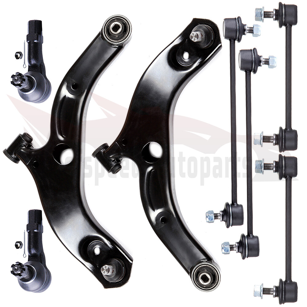 8pc Front Lower Control Arms Rear Sway Bar Links Outer Tie Rods Mazda Protege Suspension Kit
