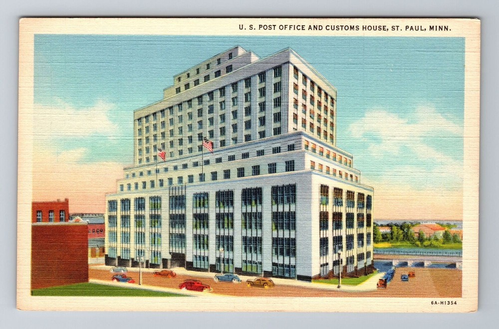 St Paul MN-Minnesota, US Post Office and Custom House, Vintage Postcard