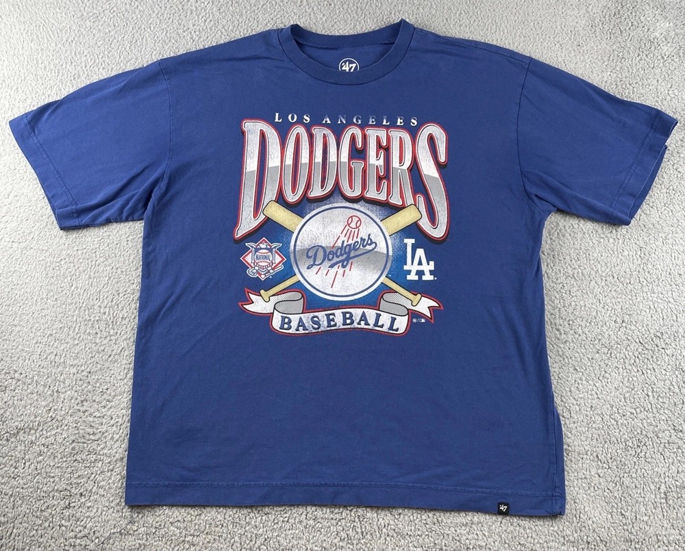 47 Brand Los Angeles Dodgers Baseball MLB 2XL Cotton Blue Retro Logo