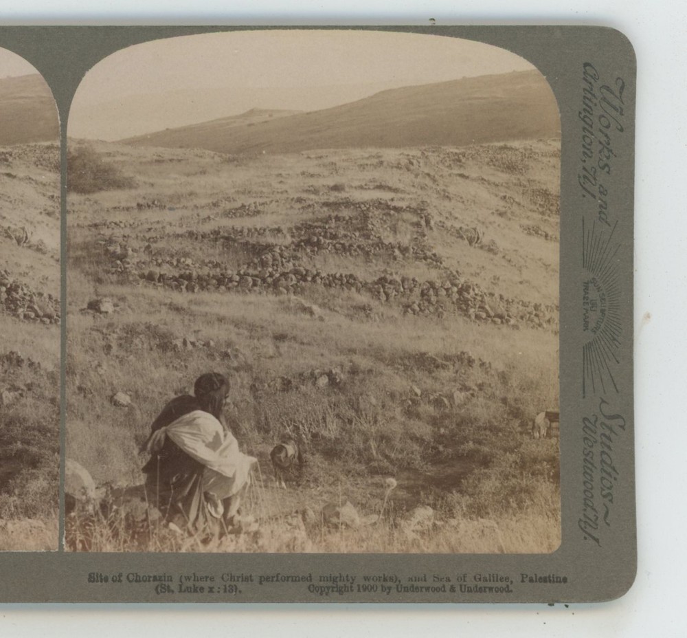 Site of Chorazin Sea Galilee Palestine Underwood Stereoview