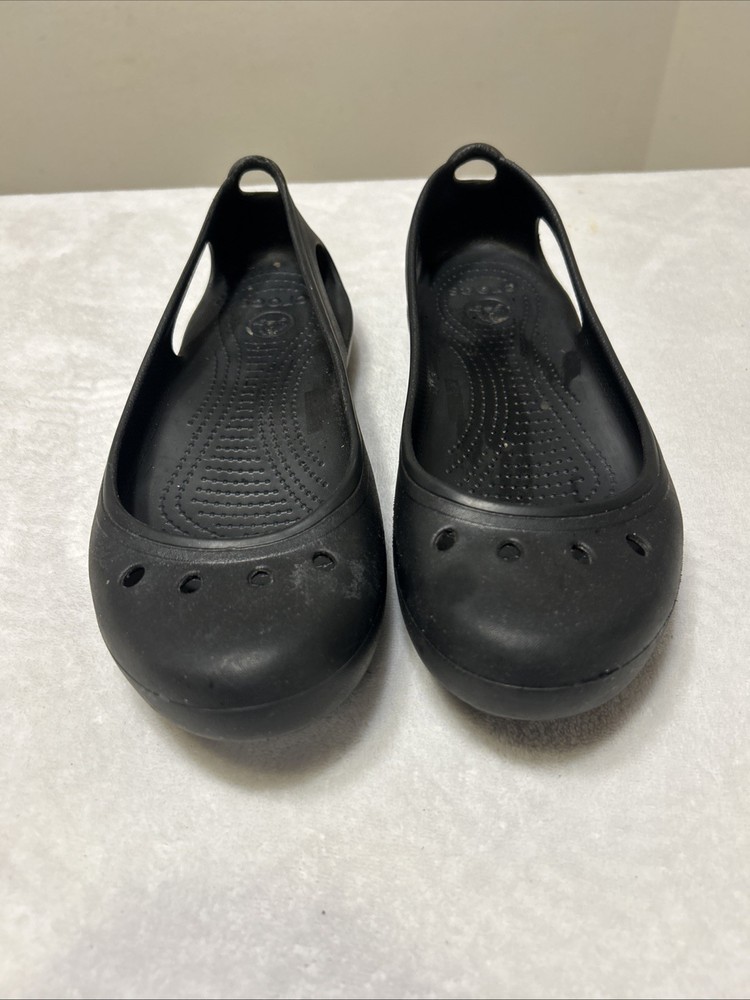 Crocs Ballet Flats Women’s Size 11 Black Kadee Comfort Casual Slip On Cutout