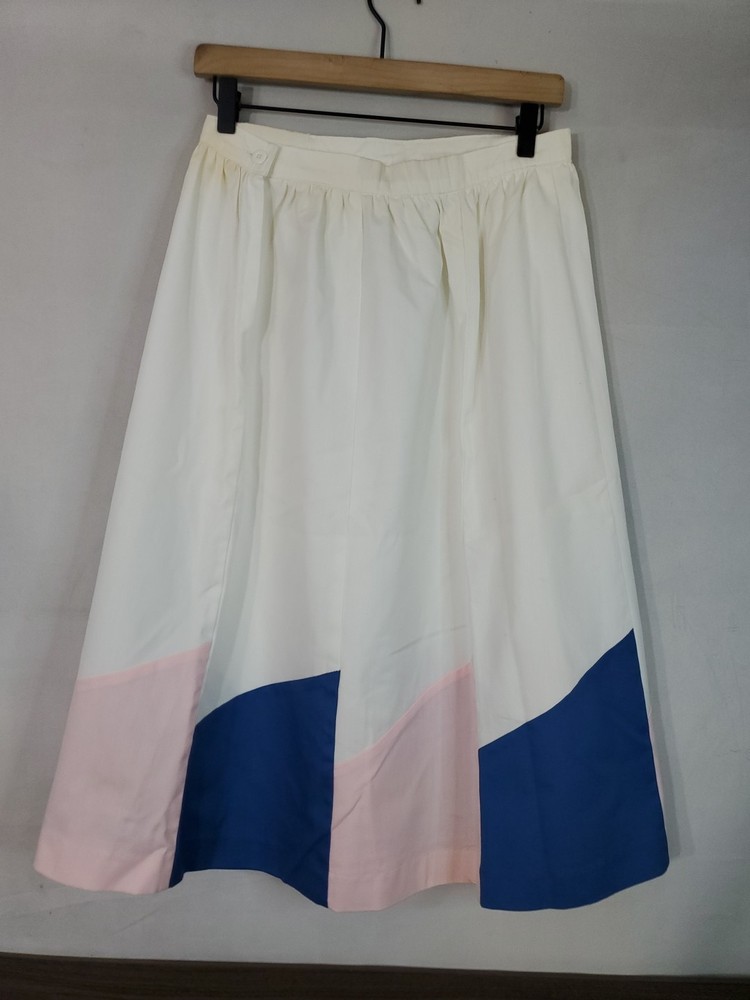 Vintage 60s 70s Jantzen A-Line Skirt Women's Size 12 Pink Floral  Side Zip -READ