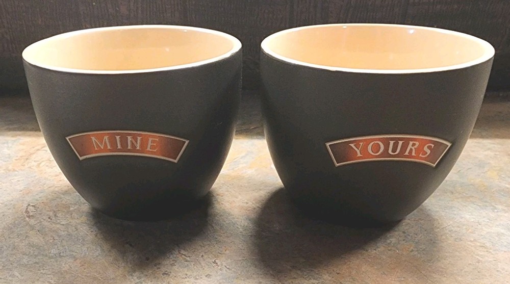 Baileys Irish Cream Yours and Mine Cups set of 2 Mugs Bowls