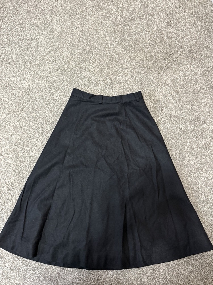 Evan Picone Black A-Line Midi Skirt Women Size 8 Career Classic USA Style