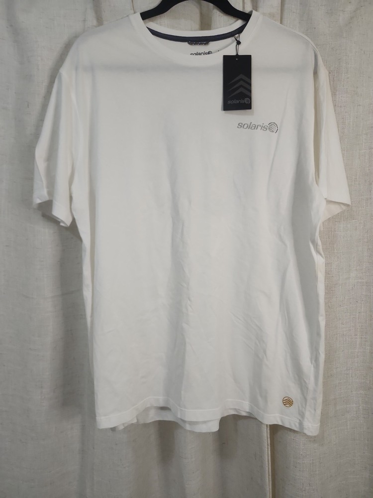 Brand New Solaris Men White Tshirt Size Large With Tags