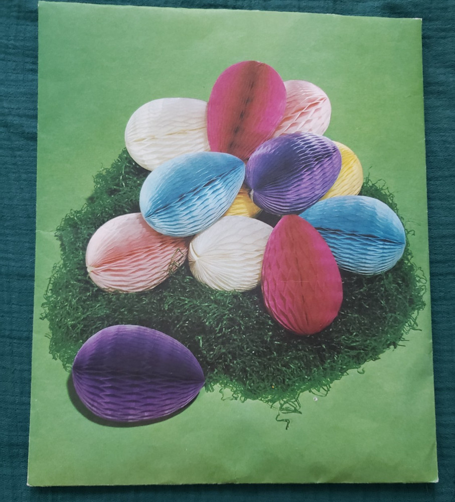 Vintage 1960s Hallmark Plans-a-Party Honeycomb Easter Egg Decorations - 12 Total