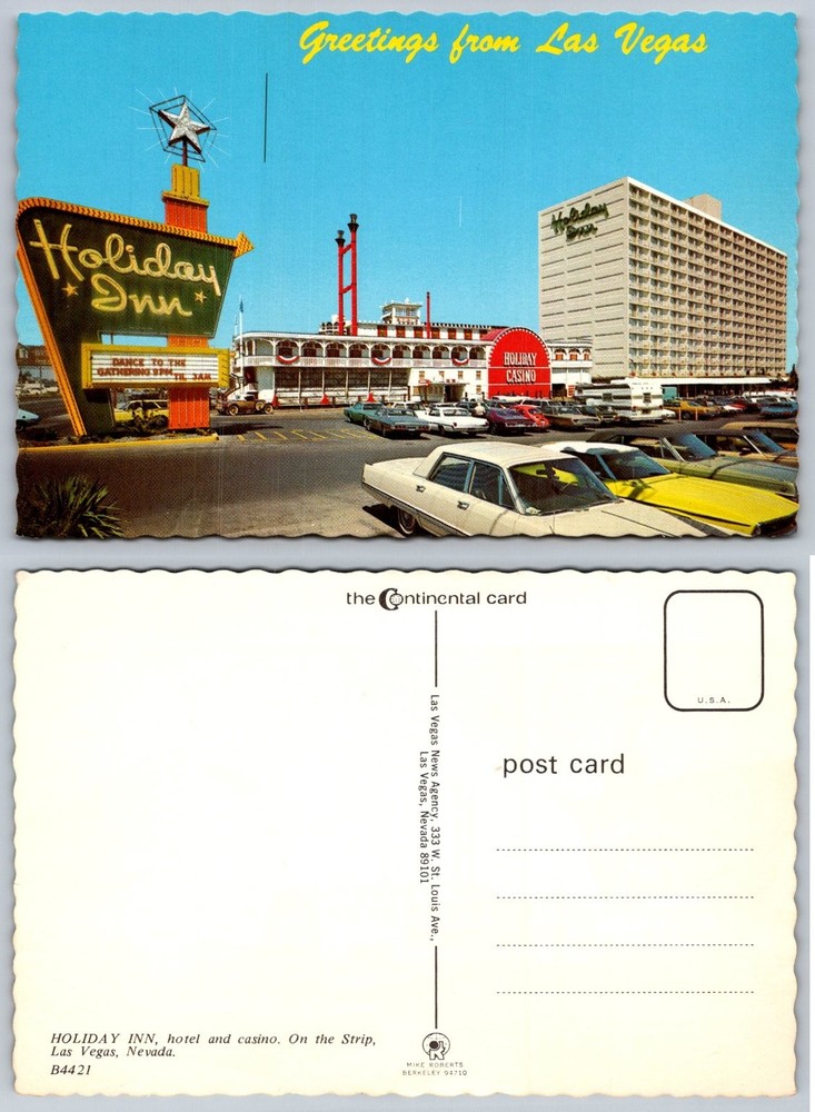 Vintage Las Vegas Holiday Inn Casino Postcard 1960s 70s Continental Card