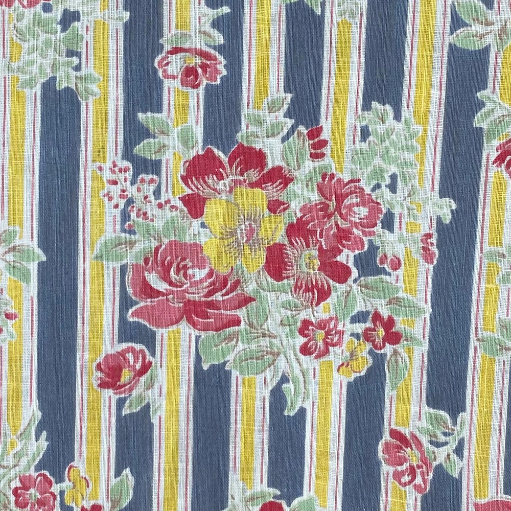 Antique striped French bedspread bedcover daybed block printed floral stripe de