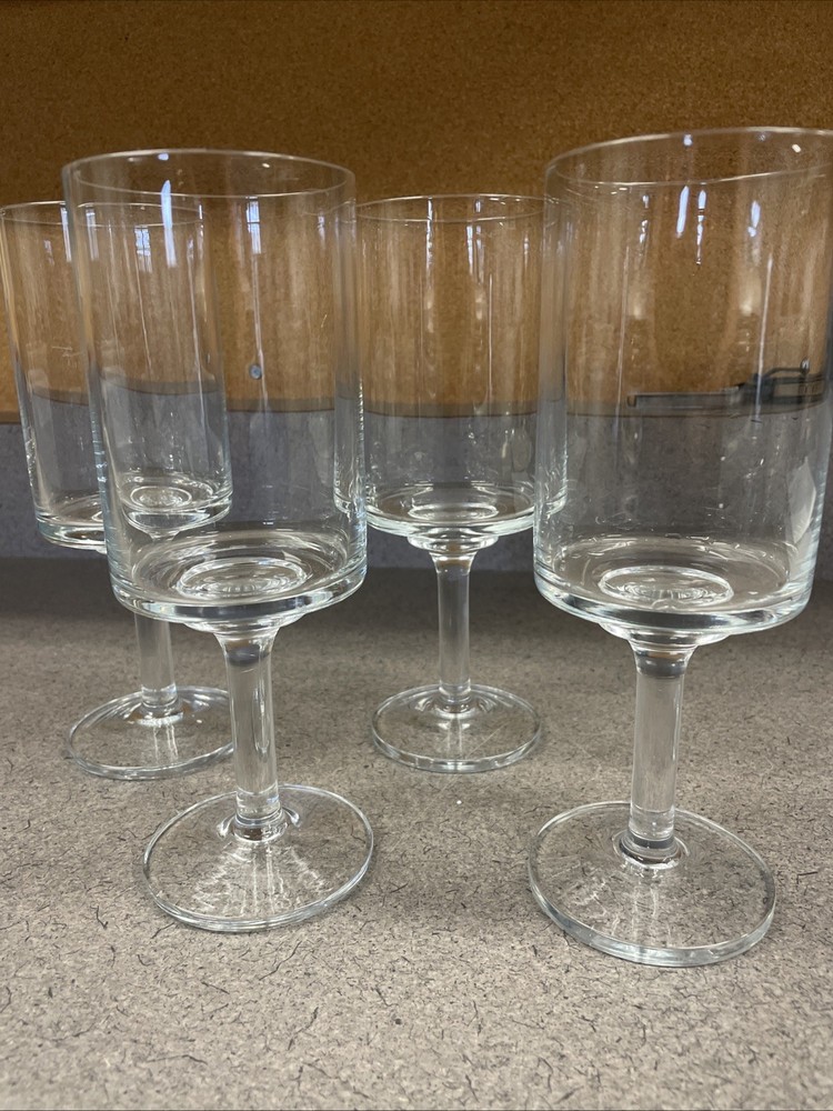 MCM Dansk Crystal Karin Water Goblets By Kelly Simpson-Set Of 4- 7 7/8”