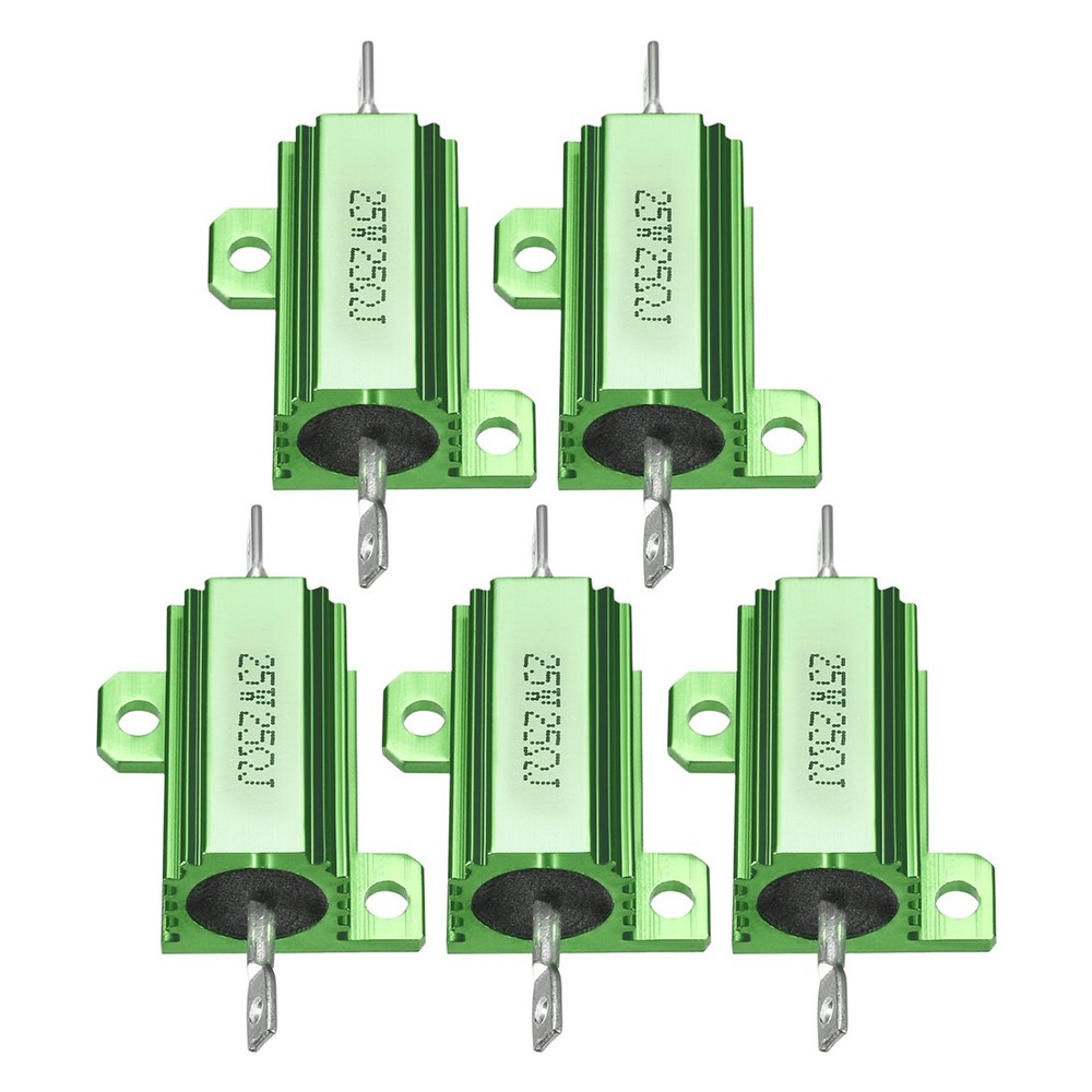 5 Pcs Aluminum Case Resistor, Great for Daily Use (Green, 25W 25 Ohm)