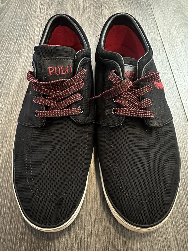 Polo Ralph Lauren Faxon Low Canvas Shoes Black Size 12