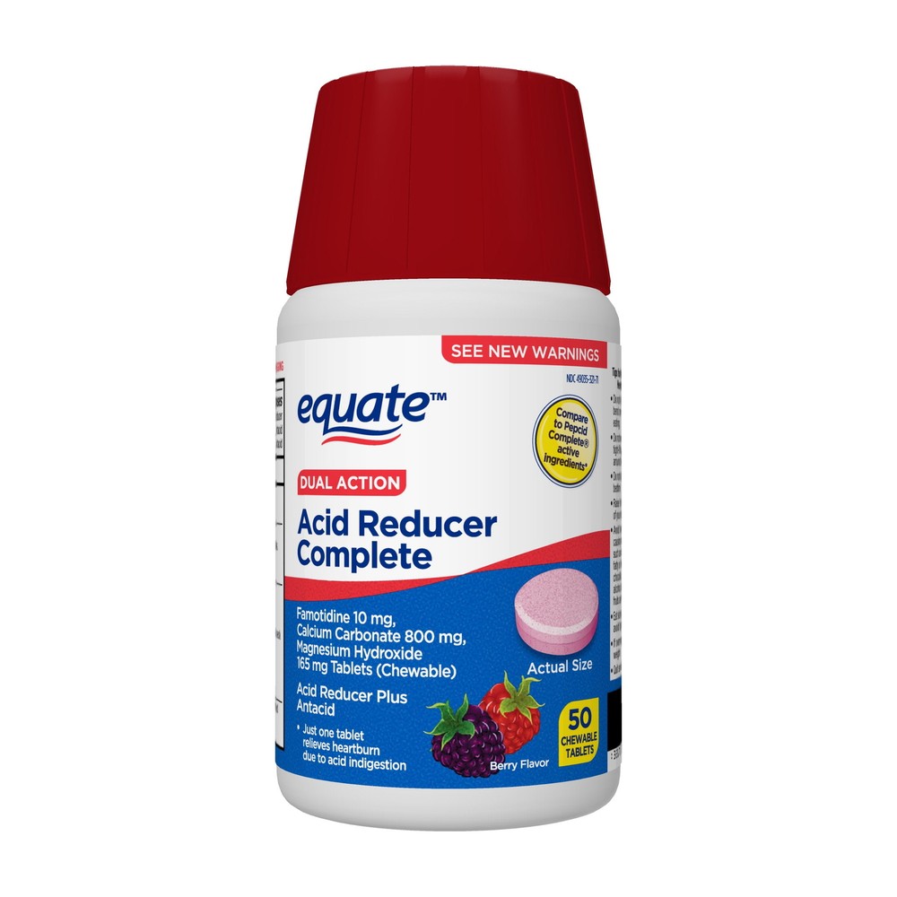 Equate Dual Action Acid Reducer Complete Tablets, Berry,50 Count-image