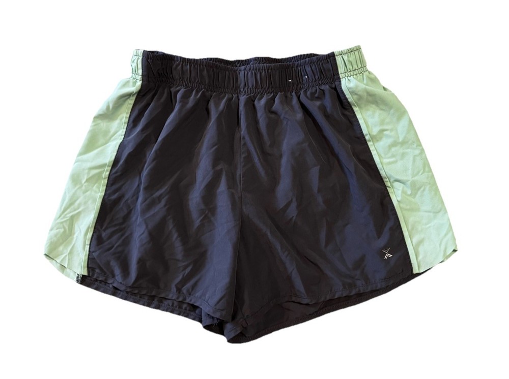 Xersion Stretch Running Shorts Women's Size M Gray Mint Green Active Athletic