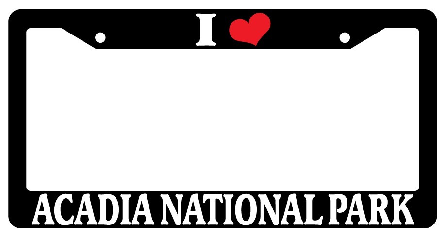 Black Heart Acadia National Park License Plate Frame Auto Accessory 1040-image