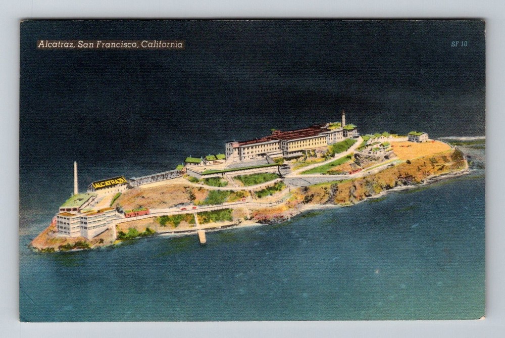 San Francisco, CA-California, Alcatraz Island Federal Prison Vintage Postcard