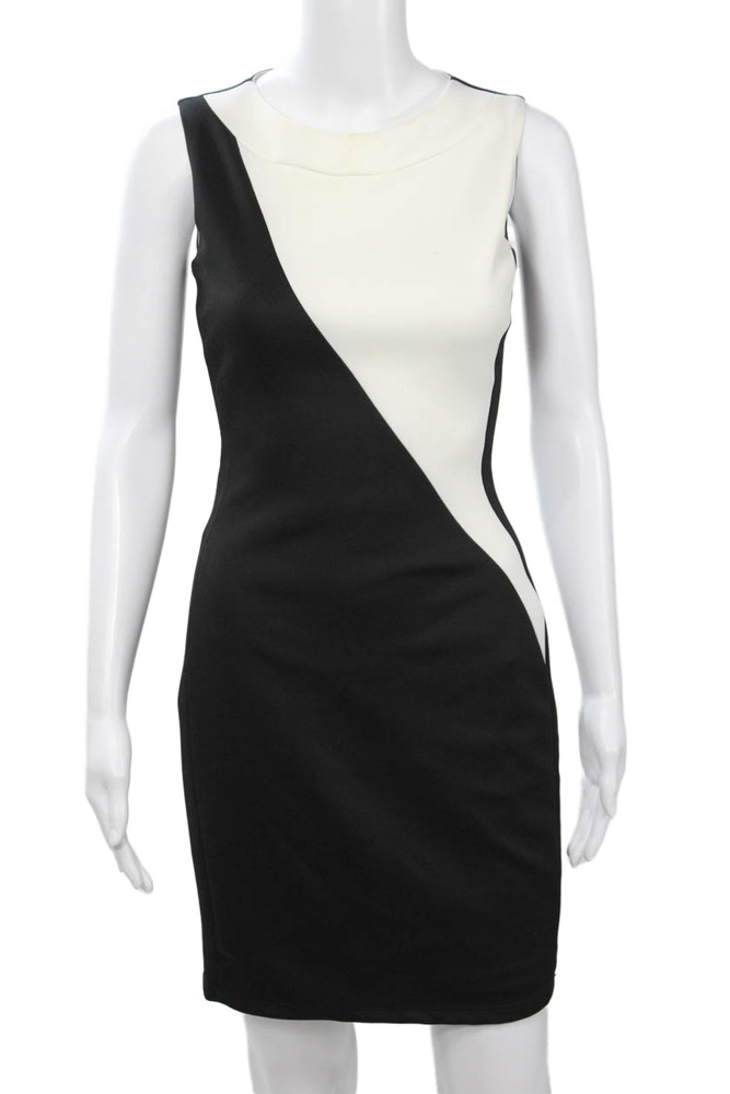 Badgley Mischka Womens Sheath Bodycon Black Sleeveless Round Neck Dress Size 0Free Shipping in US $100+ Orders | $6.95 Orders Below
