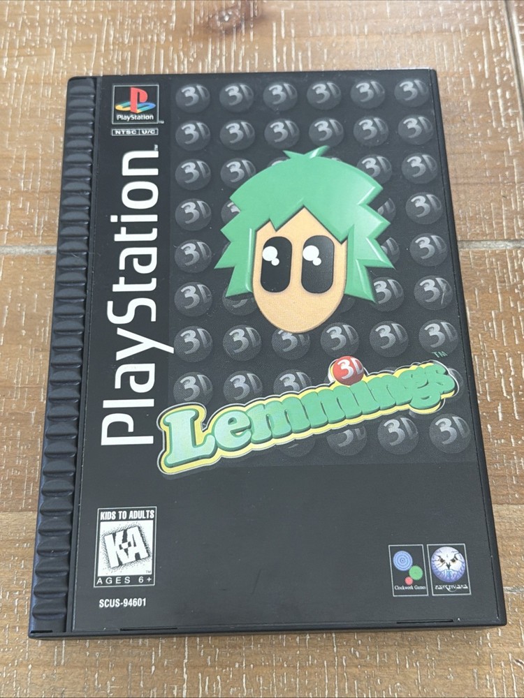 Lemmings 3D - Sony PlayStation 1 PS1 1995 Complete CIB Long Box w/ Manual Foam