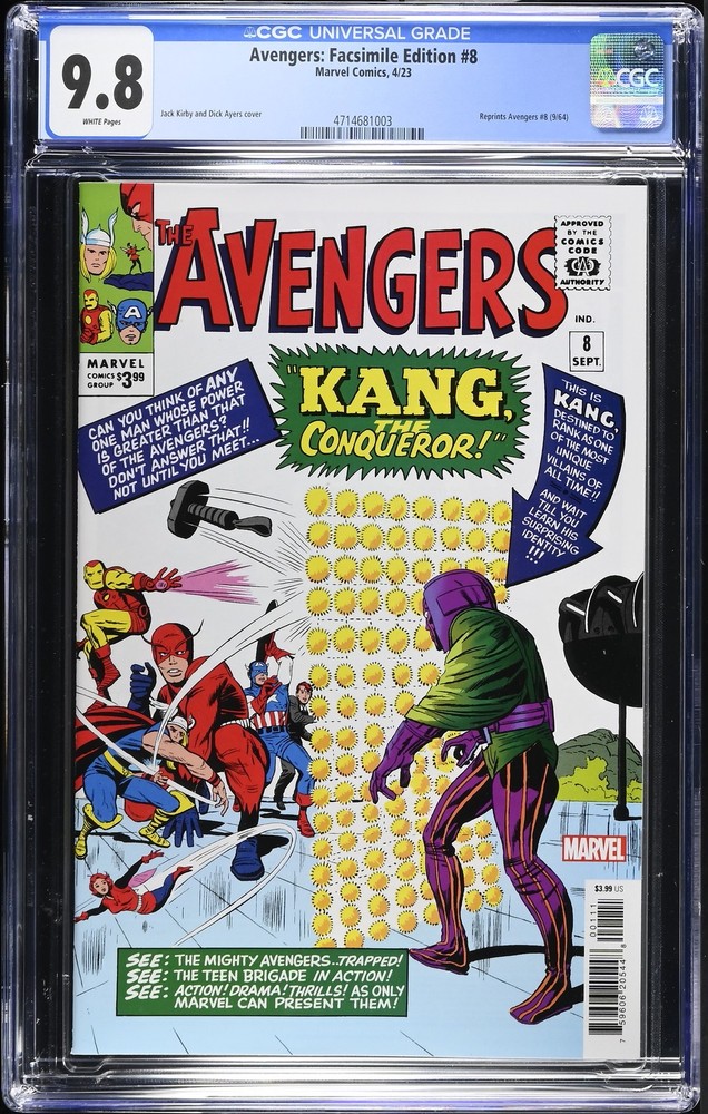 Avengers: Facsimile Edition 8 CGC 9.8  Reprints Avengers 8 (9/64)