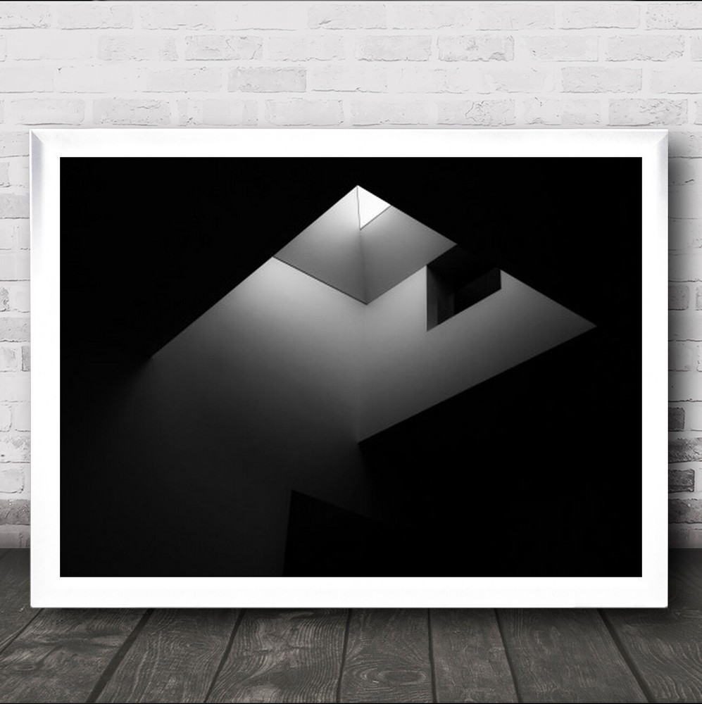 Dark Abstract B&W Baamp;W Ceiling Szczecin Wall Art Print
