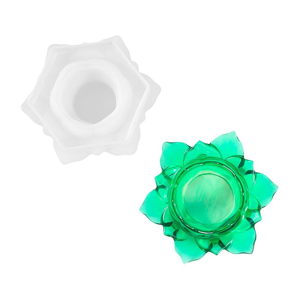 Lotus Flower Epoxy Candle Holder Mold DIY Craft Tool for Casting Projects