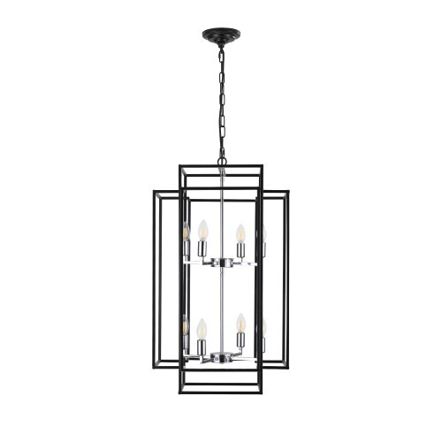 Black Lantern Tiered Pendant Light Fixtures
