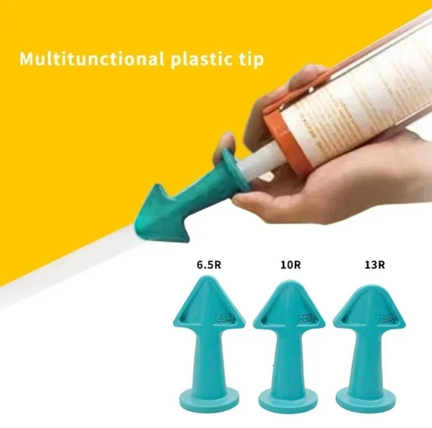 3pcs Multi-functional Silicone Sealant Nozzle Scraper Caulking Tool Kit - NEW