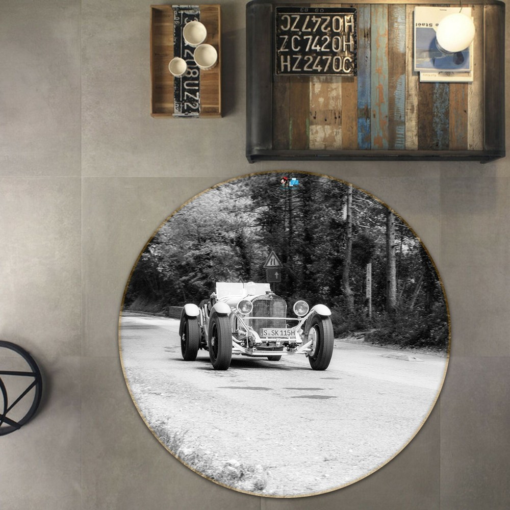 3D Car Black And White NAO4191 Game Rug Mat Elegant Photo Carpet Mat Fay