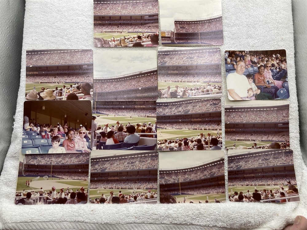 1977 New York Yankees Baseball Game Stadium Photographs Crowd Spectators Vtg