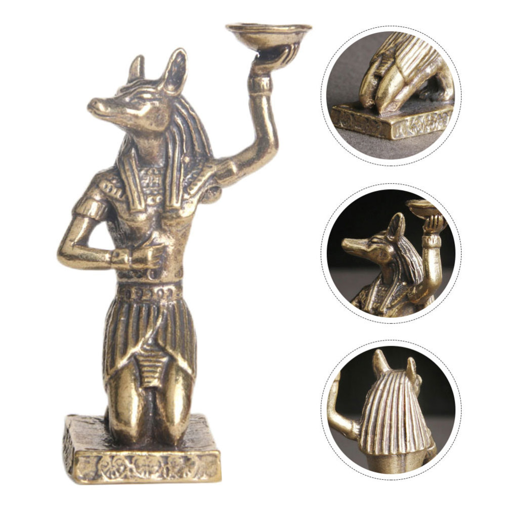Mini Brass Egyptian Pyramid Statue – Delicate Ancient Man Ornament