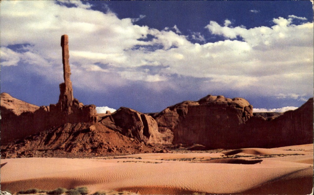 Totem Pole rock formation ~ Monument Valley Arizona ~ 1950s