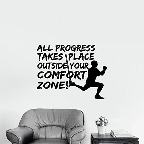 Progress Workout Motivational Vinyl Wall Decal for Gym or Home Decor