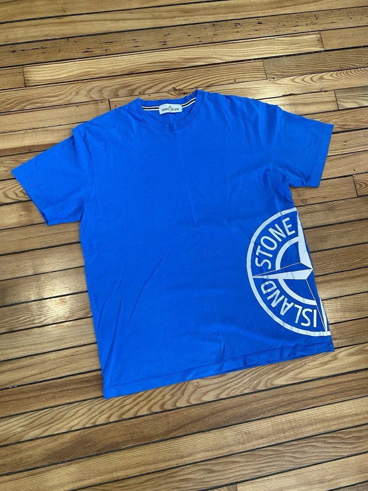 Stone Island Men's Short Sleeve T-Shirt  Men’s Xl/xxl Blue Reflective 3m Y2K