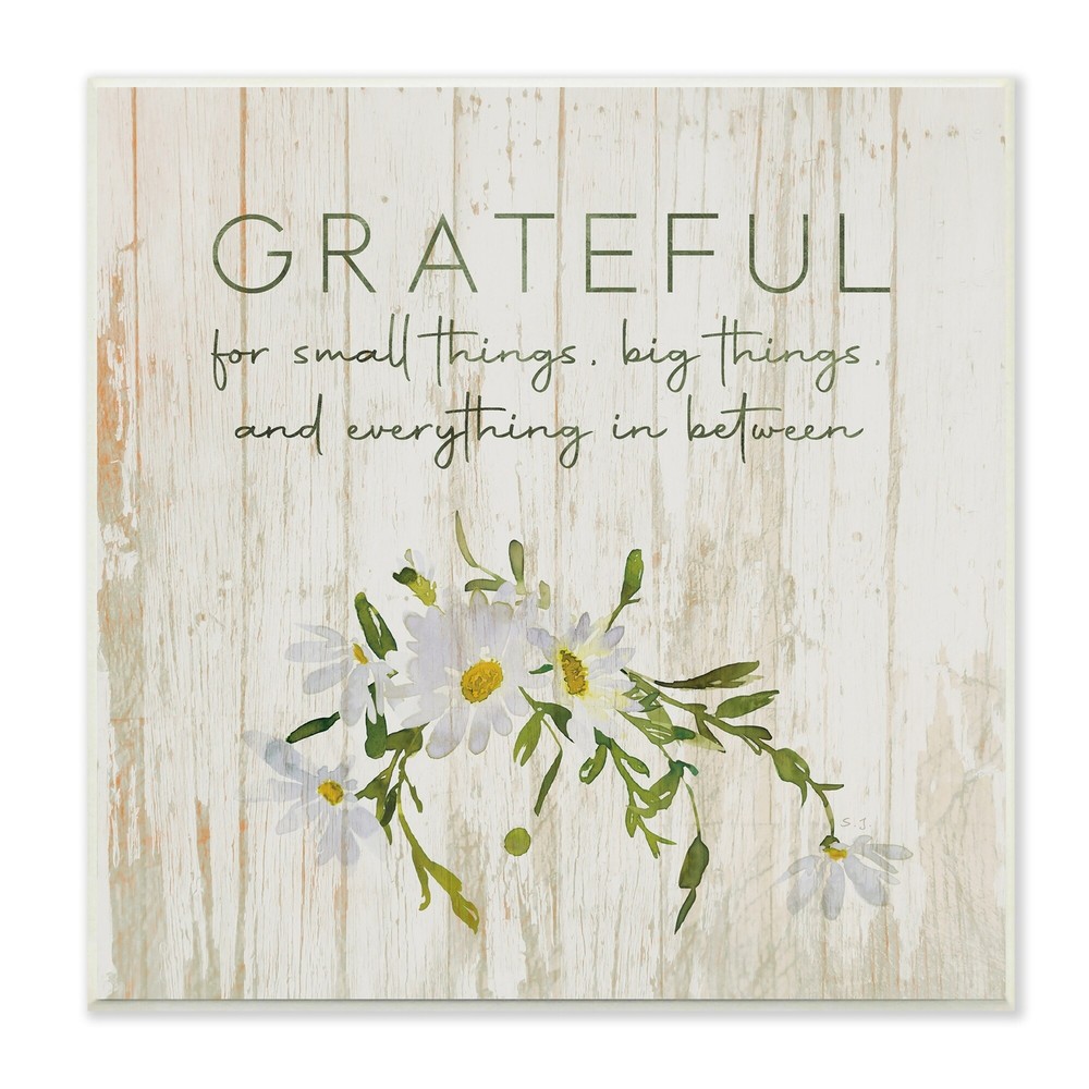Stupell Motivational Grateful for Small Big In Between Decor