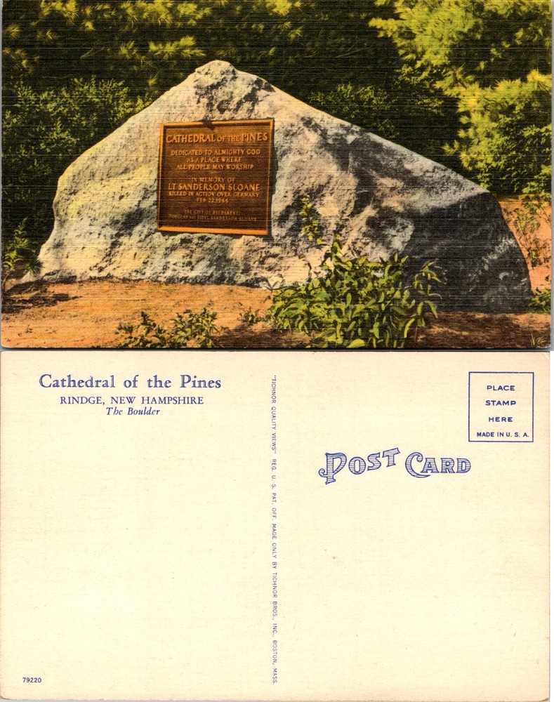 Cathedral of the Pines The Boulder Rindge New Hampshire NH Postcard