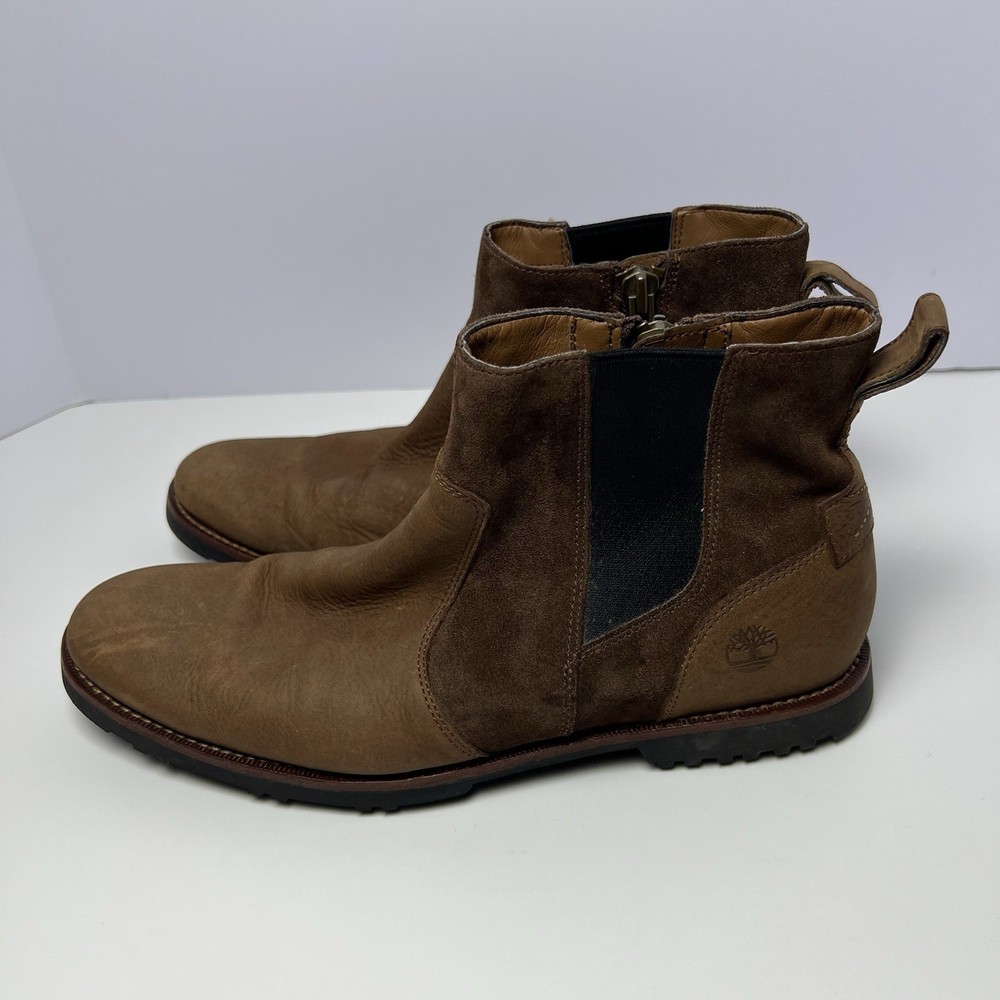 Timberland Kendrick Mens Brown Chelsea Boot Size 10.5 Zip Slip On