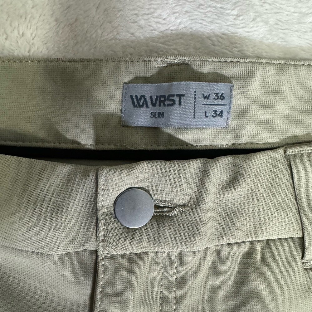 VRST Pants Mens 36x34 Beige Limitless 4 Way Stretch Slim Fit 5 Pocket