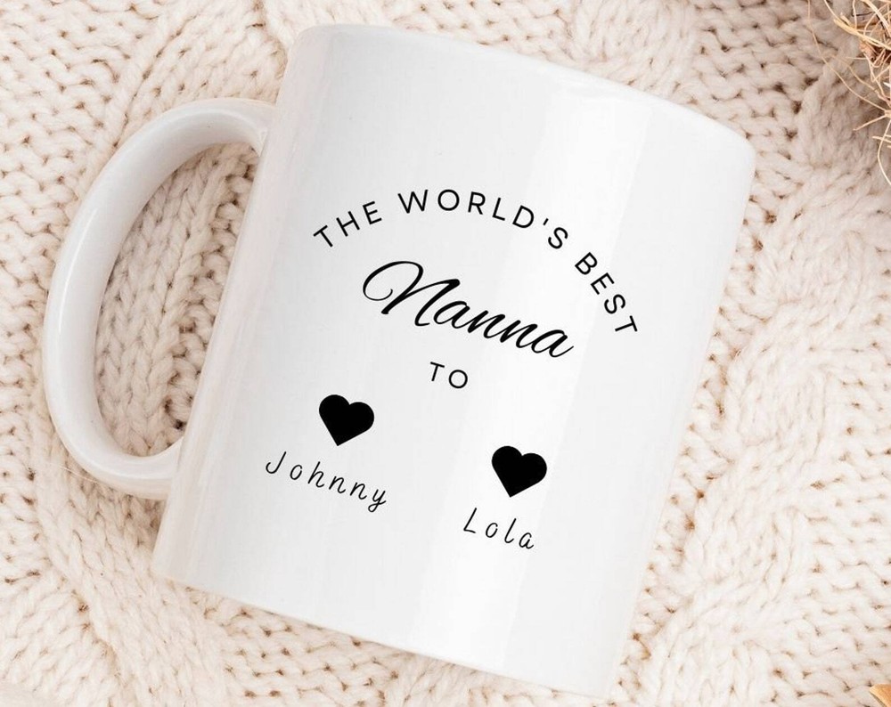 Personalized Ceramic Mug World's Best Nanna Gift Custom Names Mother's Day Gift