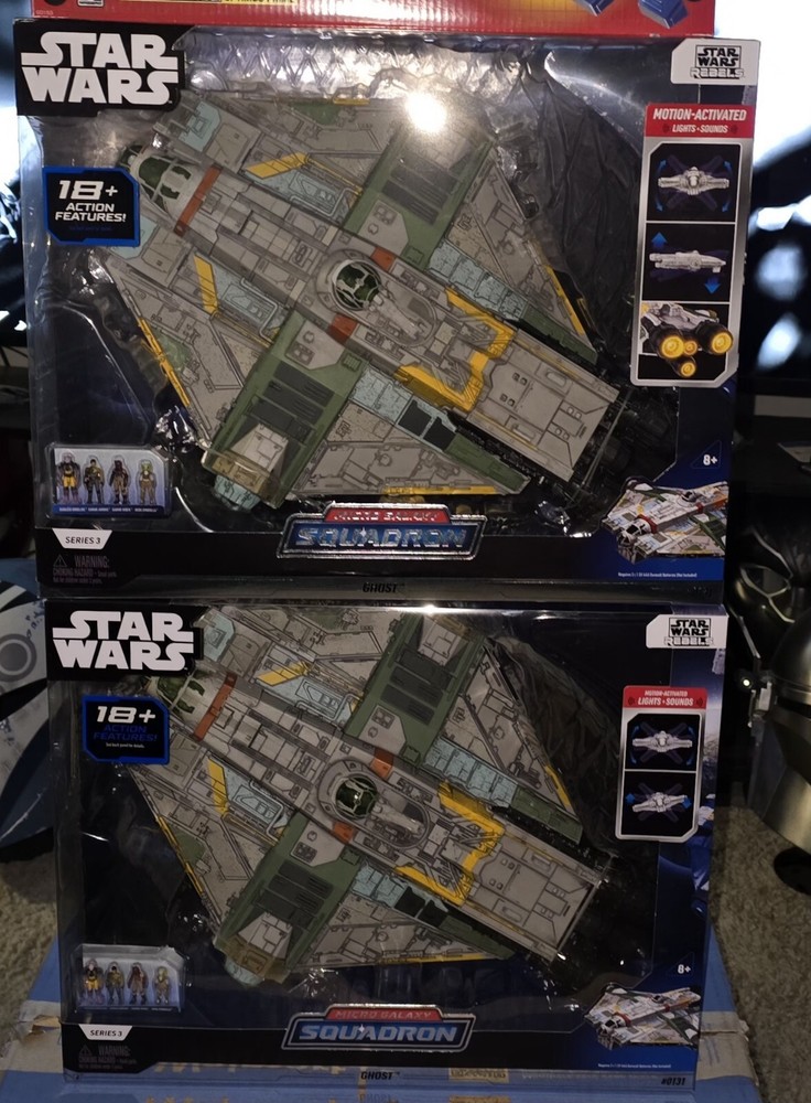 Star Wars Micro Galaxy Squadron Series 3 GHOST with Lights and Sounds Rebels Action Vehicle