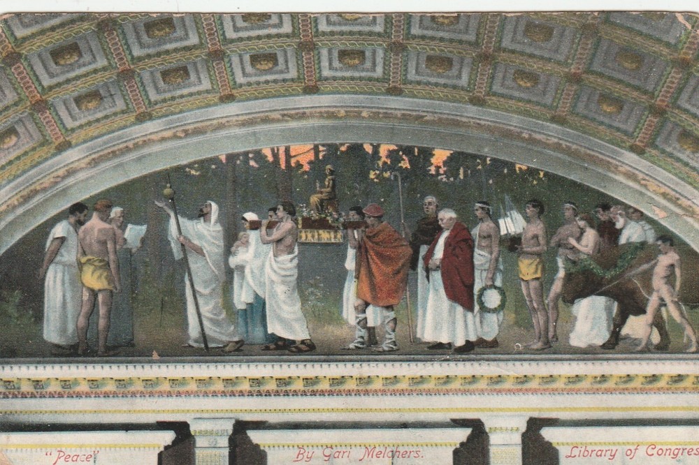 Postcard Art Washington DC Library of Congress Peace by Gari Meldhers