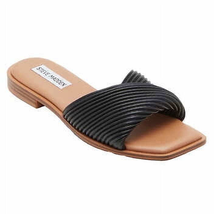 *NIB* Steve Madden Ladies Limitt Leather Slide Sandal (Black,US 10)