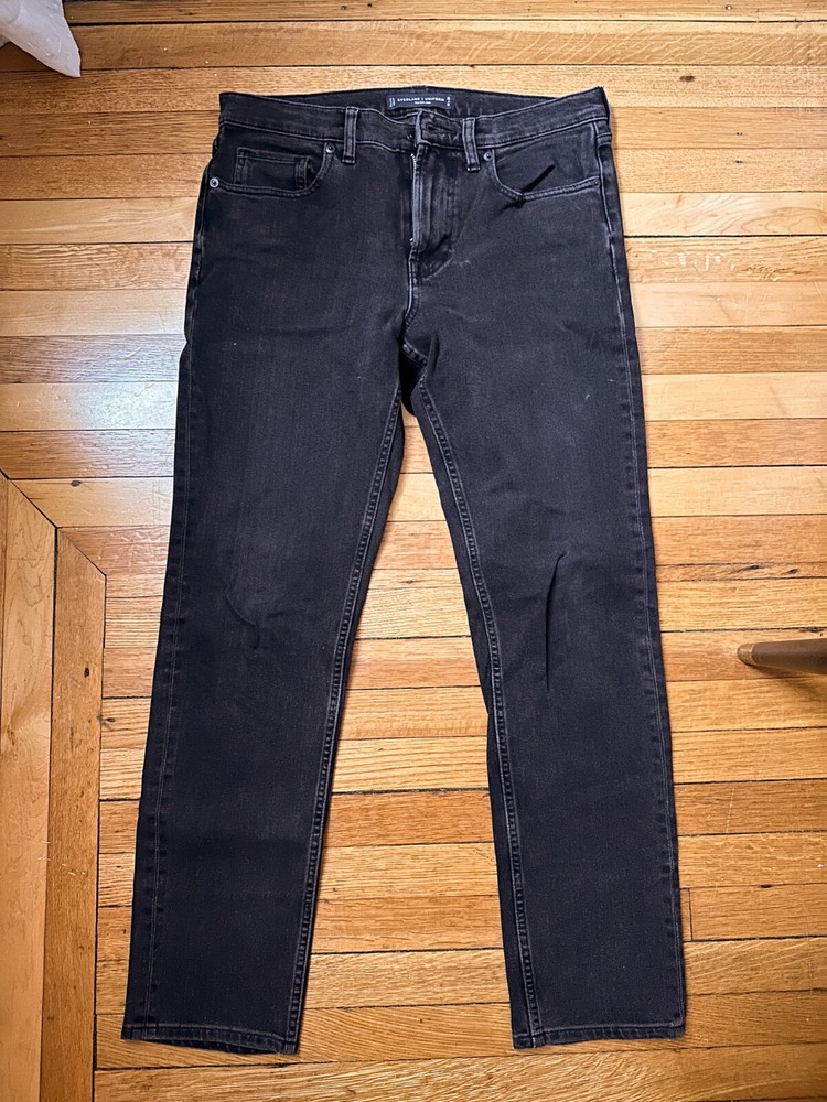 Everlane The Slim 4-Way Stretch Organic Cotton Jean Uniform Washed Black 31 x 30