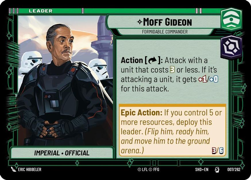 Star Wars Unlimited Moff Gideon (7/590) Shadows of the Galaxy LP