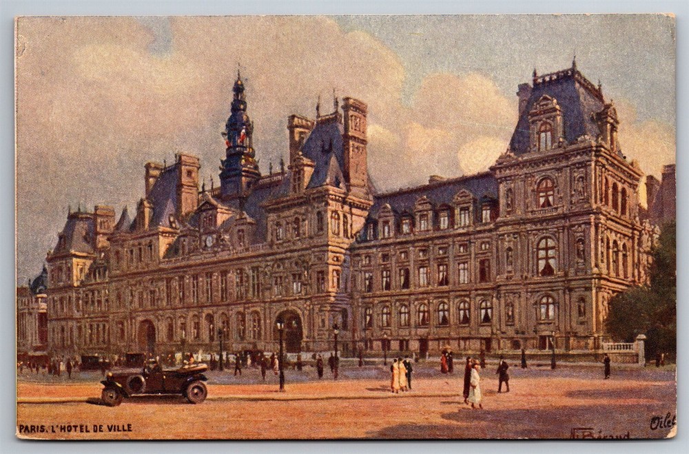 Tucks Paris L'Hotel De Ville Oilette Art Postcard C1907 G11