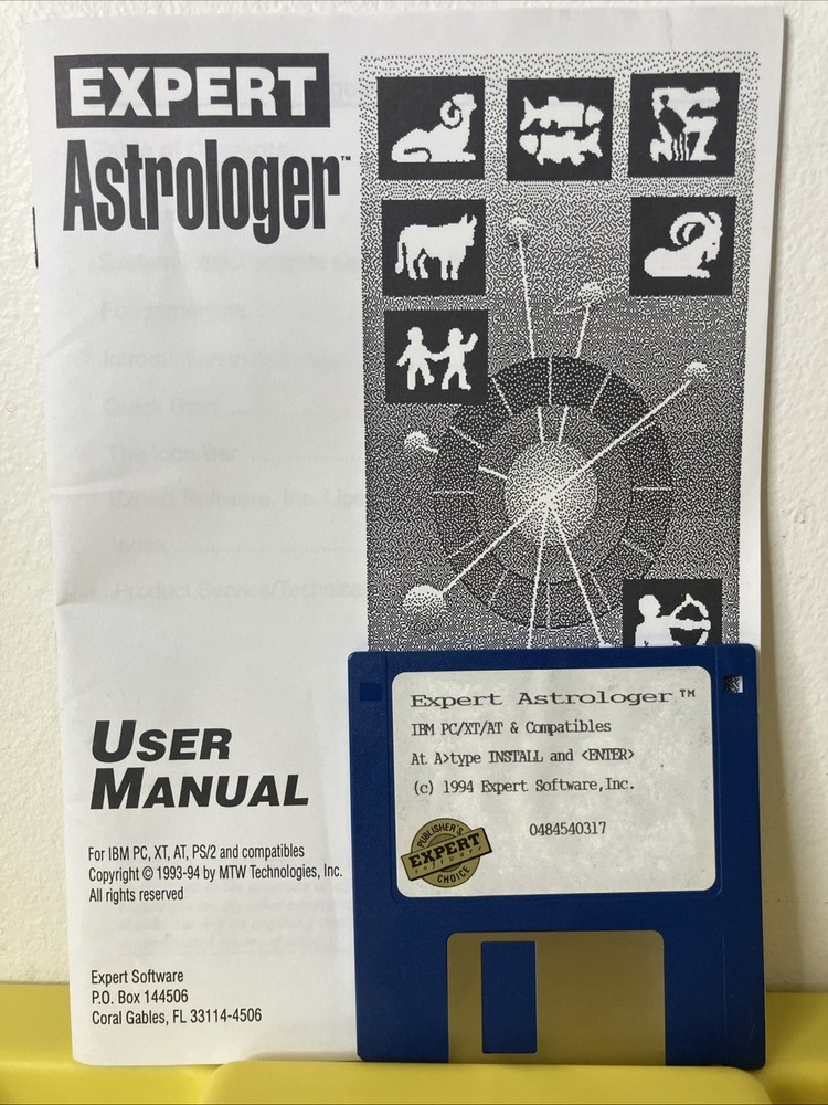 Expert Astrologer IBM PC/x86/MS-DOS 3.5