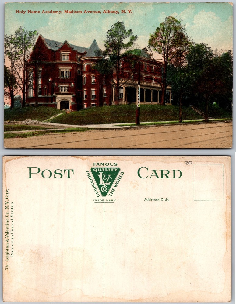Holy Name Academy Madison Avenue Albany NY Postcard