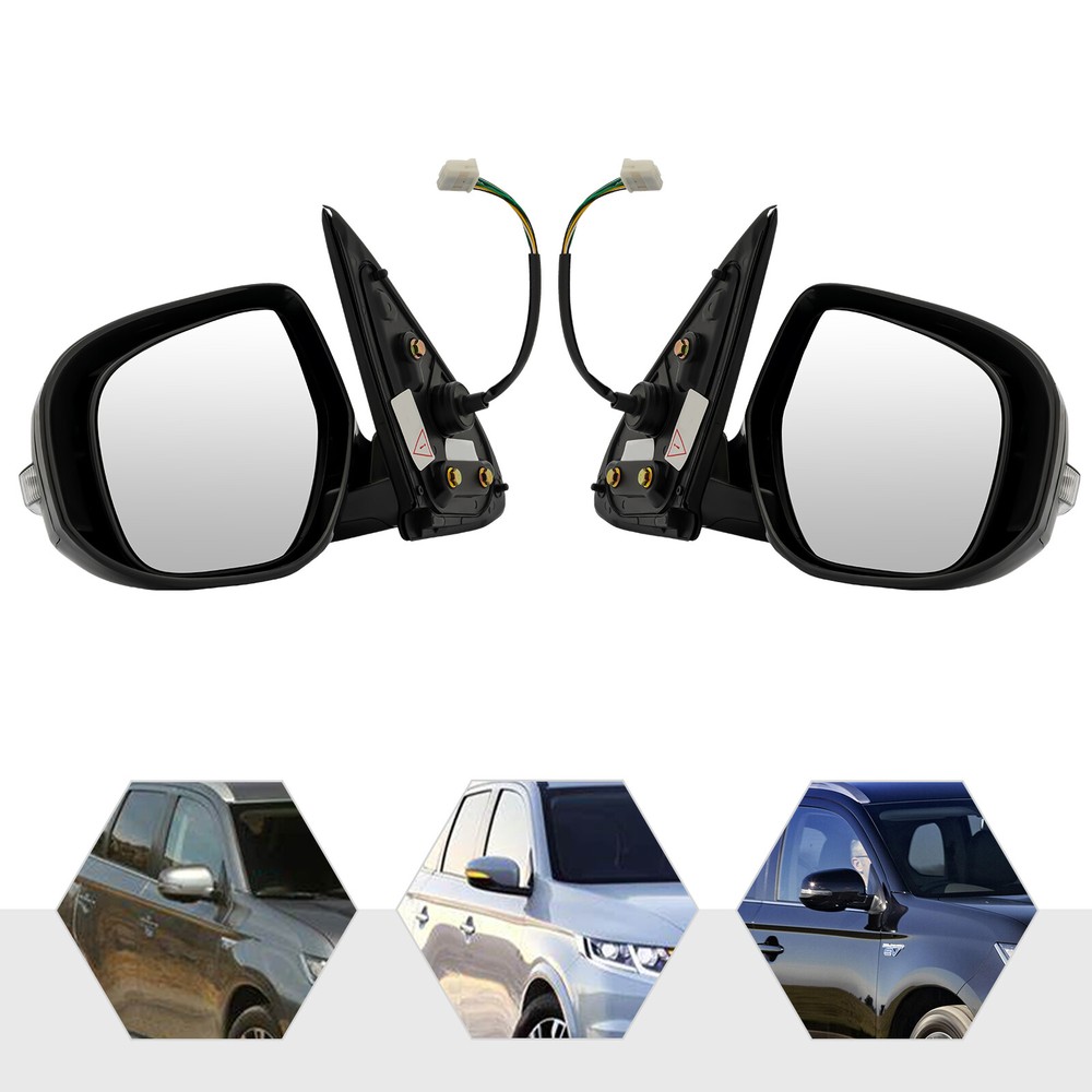 Left Right Side Door Mirror Power Heated w/Signal for 14-19 Mitsubishi Outlander