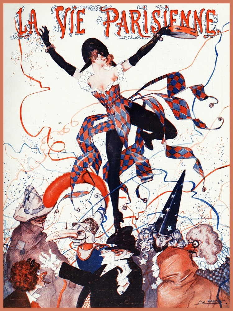 Decoration Poster.Home room wall art.Interior design.French Party Carnival.7142