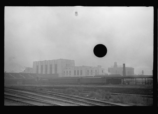 Photo:Omaha Nebraska Railroad Yards 1938 Rail Tracks Industrial Scene