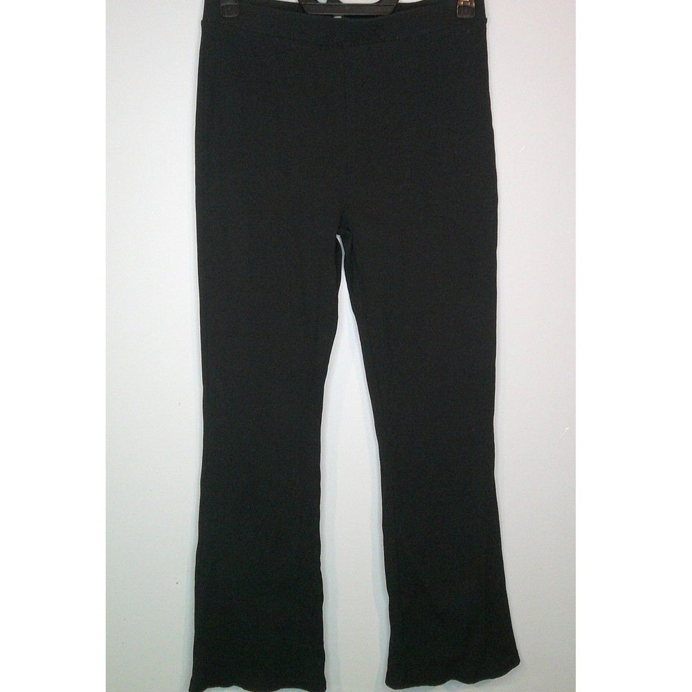 Pink Republic Flare Ribbed Black Leggings Women's Large